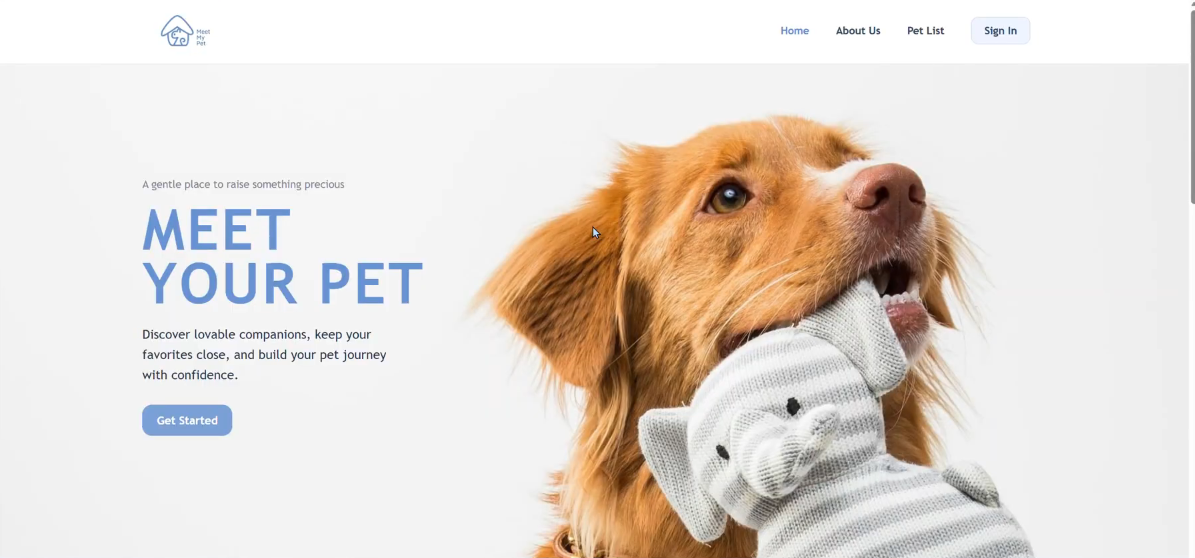 Pet Adoption Website project preview